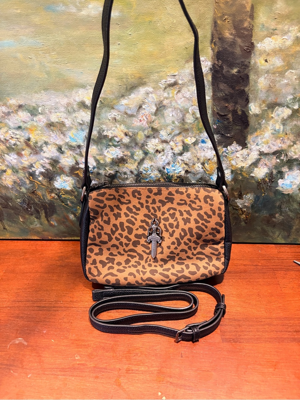 Leopard Print Crossbody Shoulder Bag